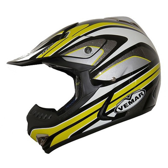 Moto Cross Enduro Helmet Vemar VRX4 Fiber Tricomposita Yellow