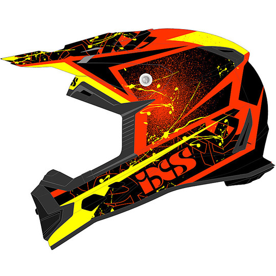 Moto Cross Enduro IXS 361 2.0 Helm Rot Schwarz Gelb