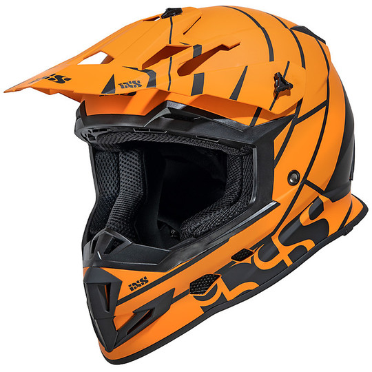 Moto Cross Enduro Ixs 361 2.2 Orange Mattschwarzer Helm