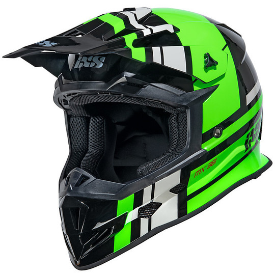 Moto Cross Enduro Ixs 361 2.3 Black Matte Green Helmet