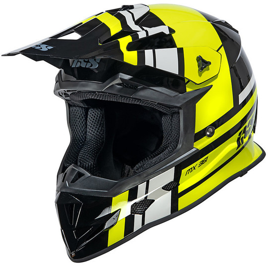 Moto Cross Enduro Ixs 361 2.3 Black Matte Yellow Helmet