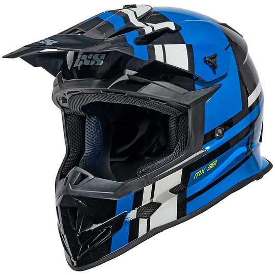 Moto Cross Enduro Ixs 361 2.3 Schwarz Matt Blauer Helm