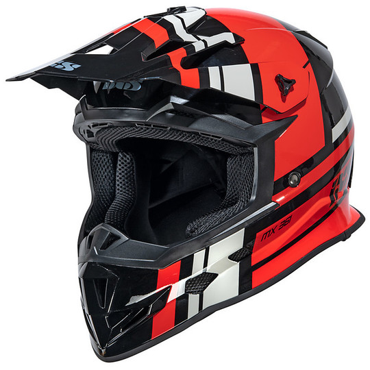Moto Cross Enduro Ixs 361 2.3 Schwarz Matt Roter Helm