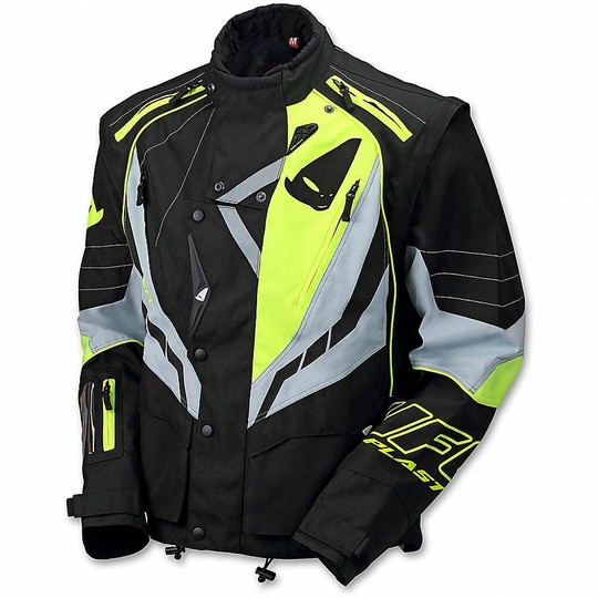 Moto Cross Enduro Jacke UFO Jacke mit abnehmbaren Ärmeln Schwarz