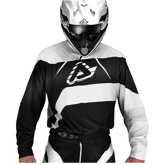 Moto Cross Enduro jersey Acerbis Folgen Schwarz Weiß
