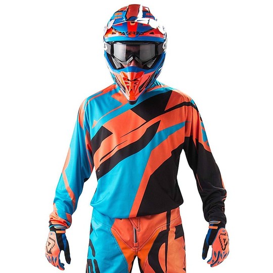 Moto Cross Enduro Jersey Acerbis Profil Blau Orange