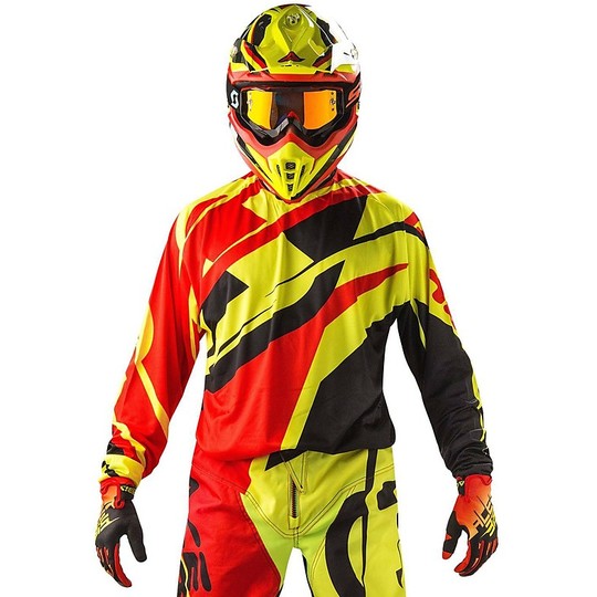 Moto Cross Enduro jersey Acerbis Profile Red Fluorescent Yellow