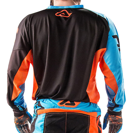 Moto Cross Enduro Jersey Acerbis X-Gear Blau Orange Fluo