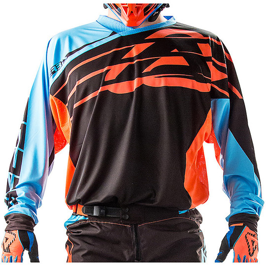 Moto Cross Enduro jersey Acerbis X-Gear Blue Orange Fluo