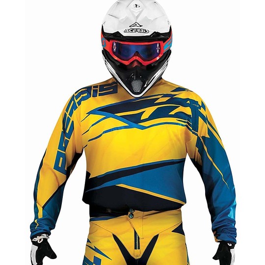 Moto Cross Enduro jersey Acerbis X-Gear Gelb Blau