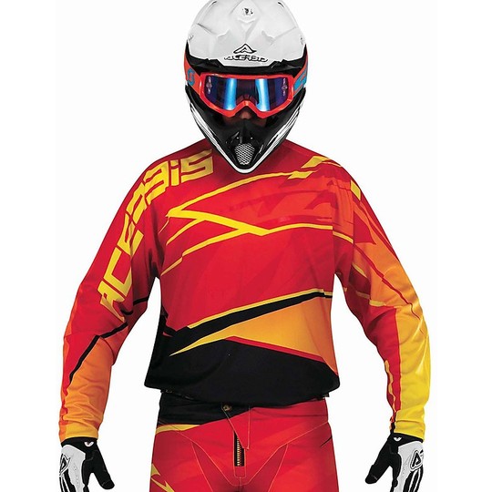 Moto Cross Enduro jersey Acerbis X-Gear Rot Schwarz