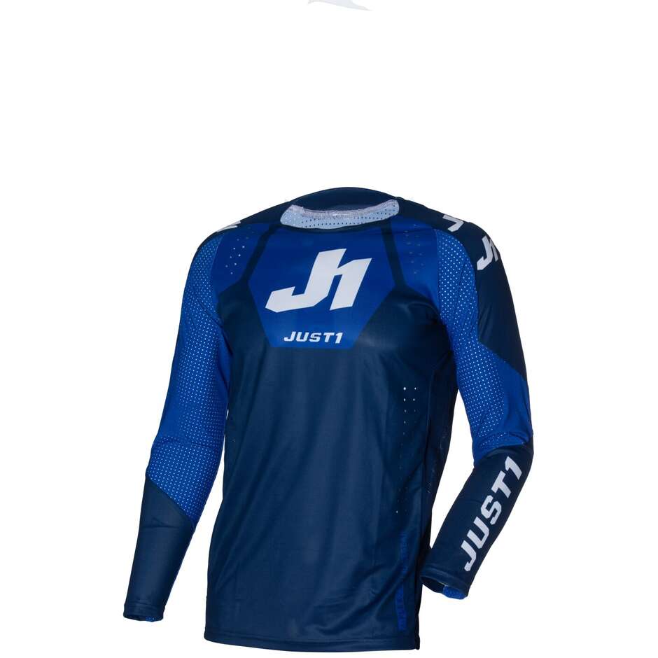 Moto Cross Enduro Jersey Just1 J-FLEX 2.0 District Blau Weiß