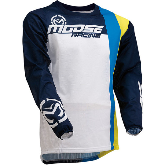 Moto Cross Enduro jersey Moose Racing Sahara White Navy Yellow