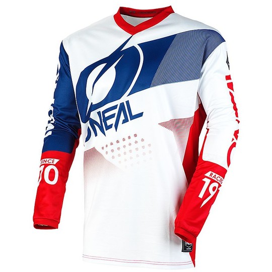 Moto Cross Enduro Jersey Oneal Element Jersey Factor White Blue Red