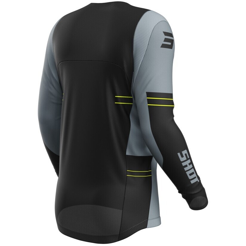 Moto Cross Enduro Jersey Shot CONTACT SHIELD Grey Yellow Fluo
