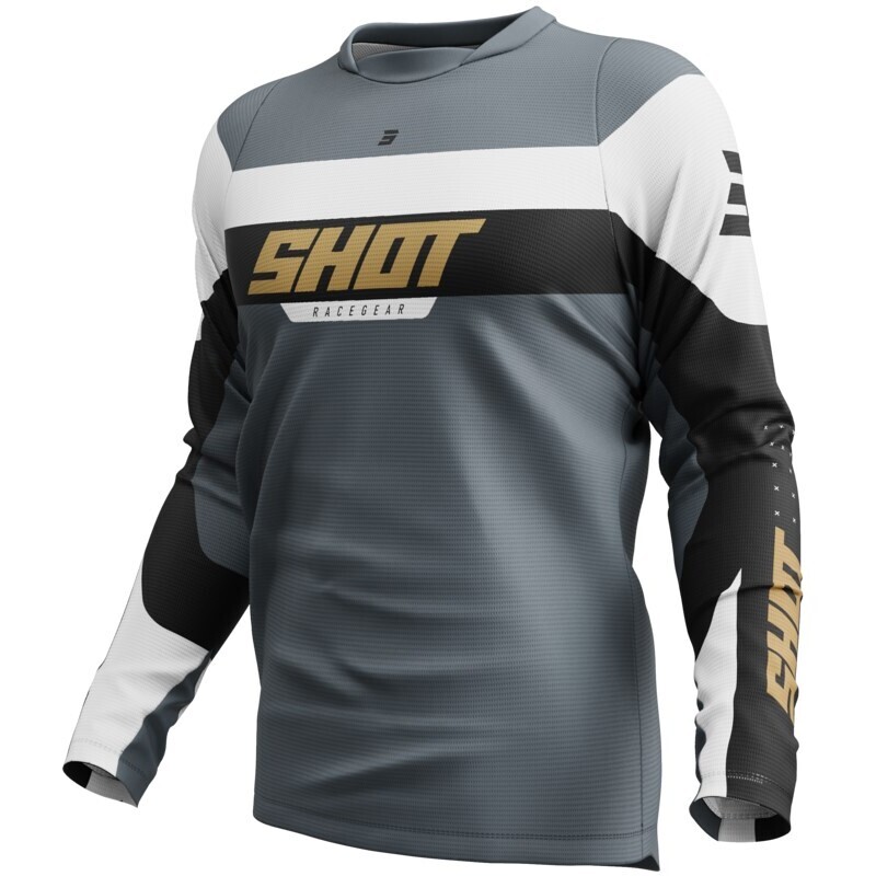 Moto Cross Enduro Jersey Shot DEVO LEAGUE Grey Gold For Sale
