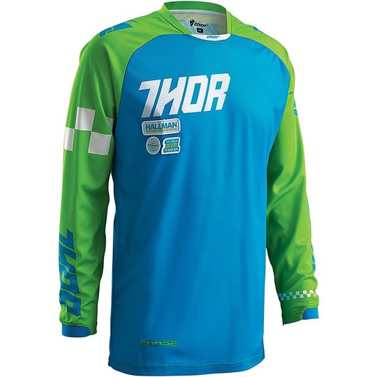 Moto Cross Enduro jersey Thor Phase Ramble 2016 Blue Green
