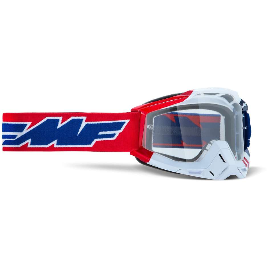 Moto Cross Enduro Mask FMF POWERBOMB US of A Clear lens