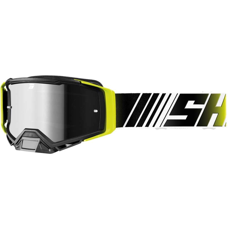 Moto Cross Enduro Mask Shot CORE STRIPE Black Yellow Fluo