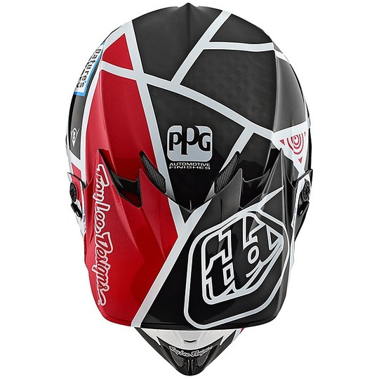 Moto Cross Enduro Motorcycle Helmet Troy Lee Designs SE4 METRIC Carbon Black Red