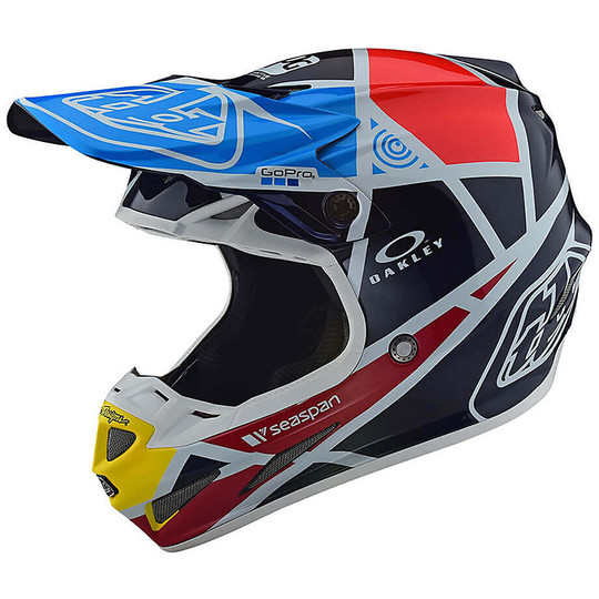 Moto Cross Enduro Motorcycle Helmet Troy Lee Designs SE4 METRIC Carbon Navy