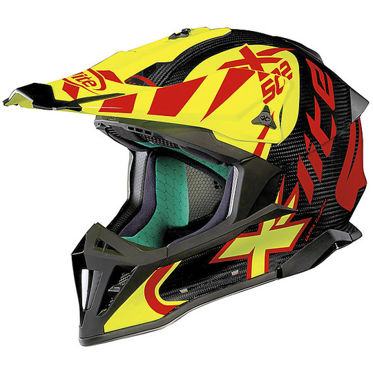 Moto Cross Enduro Motorcycle Helmet X-Lite X-502 Ultra Carbon Xtream 014 Yellow