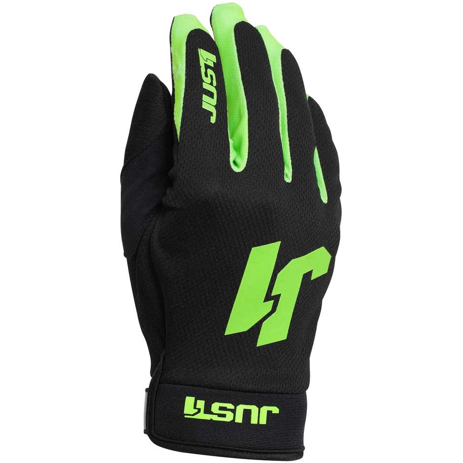Moto Cross Enduro MTB Just1 J-FLEX Gloves Black-Green Fluo