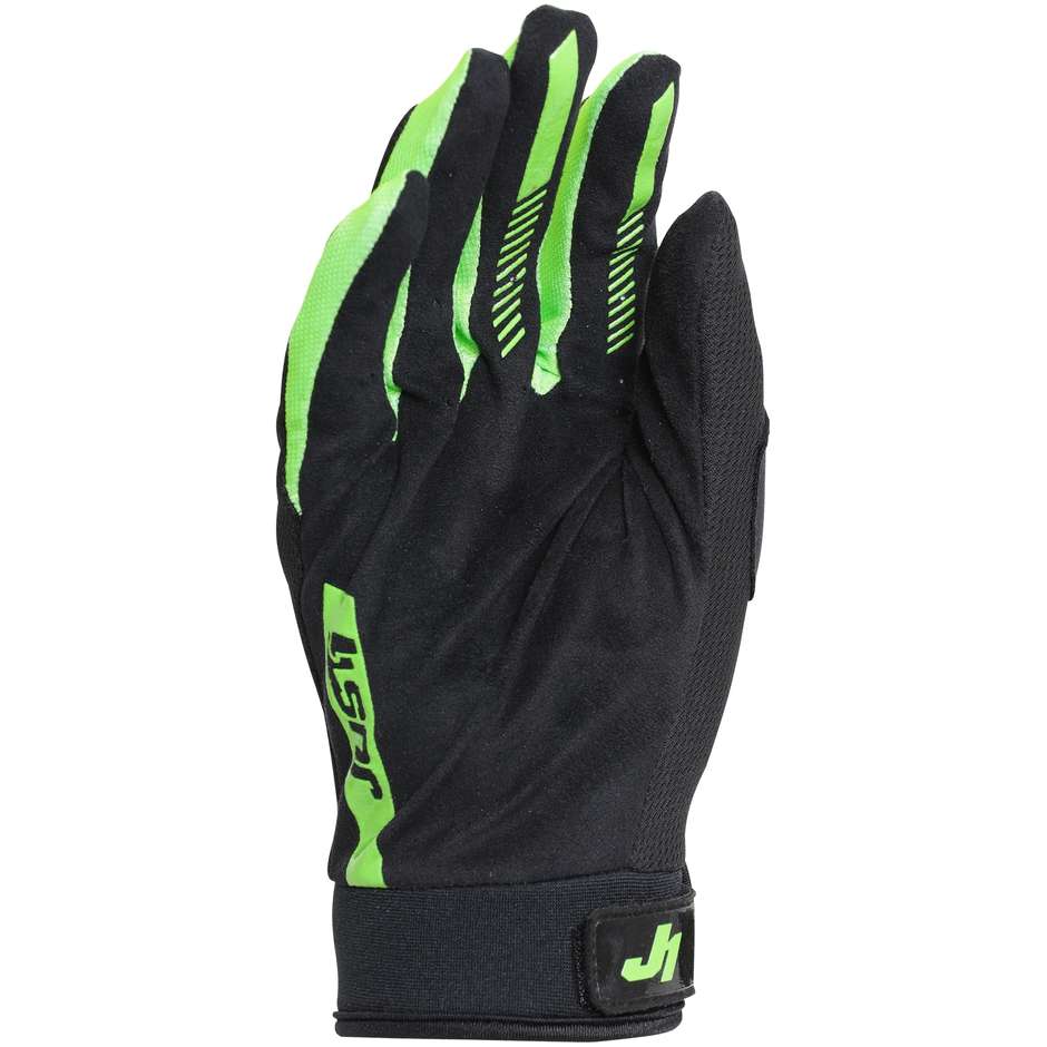 Moto Cross Enduro MTB Just1 J-FLEX Gloves Black-Green Fluo