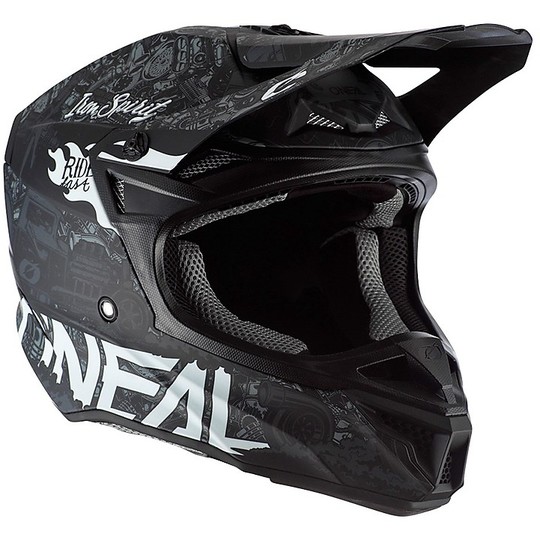 Moto Cross Enduro O'neal 5 Series HR Helmet Black White