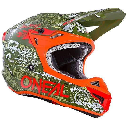 Moto Cross Enduro O'neal 5 Series HR Helmet Orange Green
