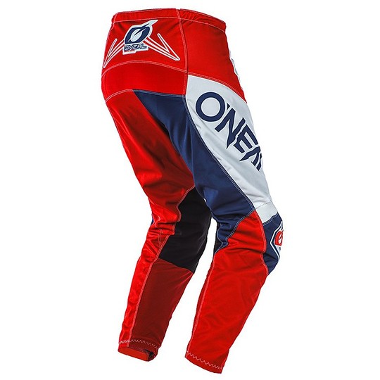 Moto Cross Enduro O'neal Element Hose Factor Pants Weiß Blau Rot