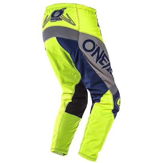 Moto Cross Enduro O'neal Element Pant Factor Pants Gray Blue Yellow