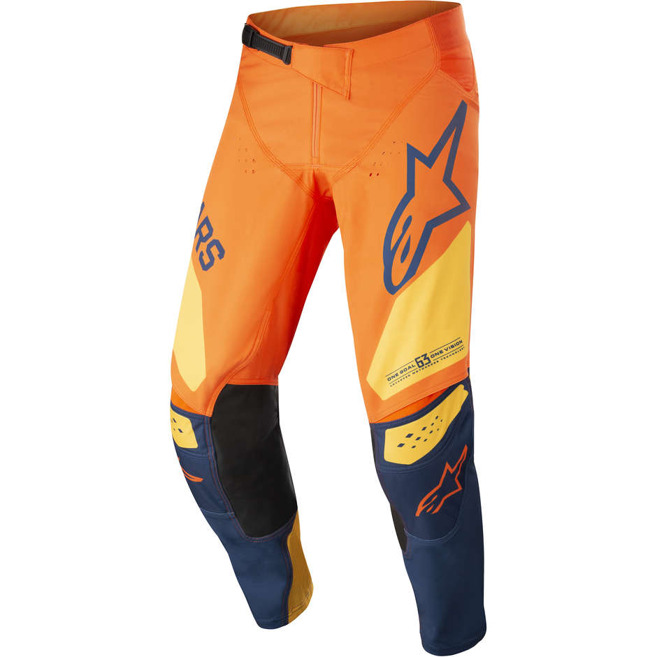 Moto Cross Enduro Pants Alpinestars TECHSTAR FACTORY Orange Blue Yellow