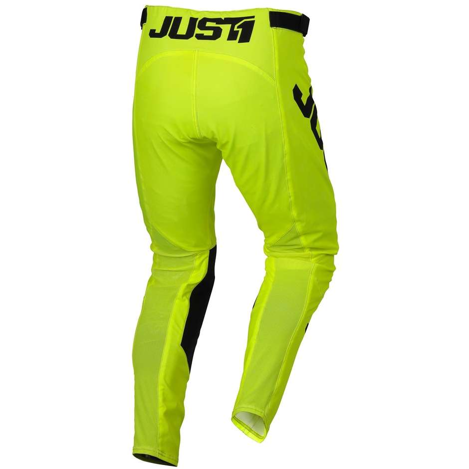 Moto Cross Enduro Pants Just1 J-ESSENTIAL SOLID Fluo Yellow