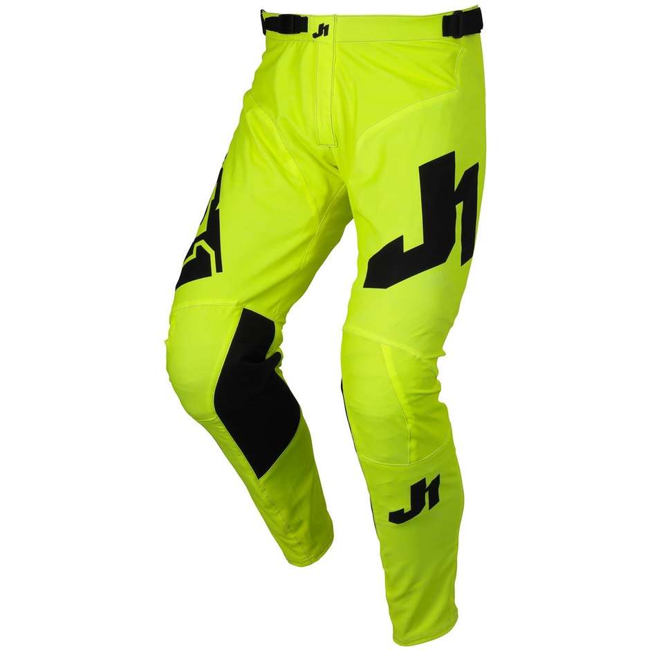 Moto Cross Enduro Pants Just1 J-ESSENTIAL SOLID Fluo Yellow