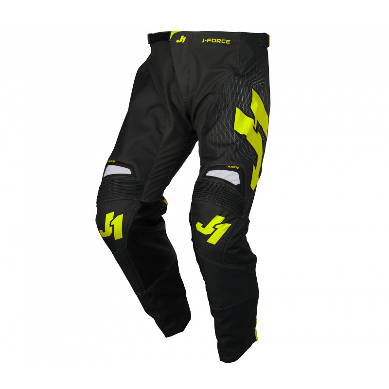 Moto Cross Enduro Pants Just1 J-FORCE Lighthouse Gray Yellow Fluo
