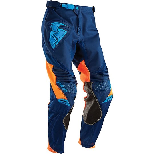 Moto Cross Enduro pants Thor Core 2016 against Navy blue Orange Fluo