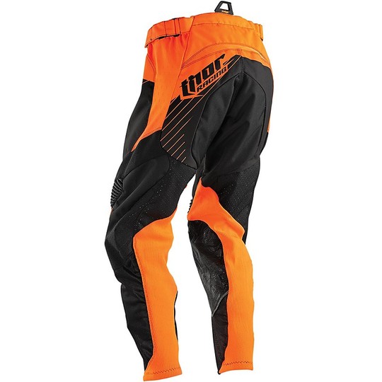Moto Cross Enduro pants Thor Core Hux 2016 Black Orange Fluo