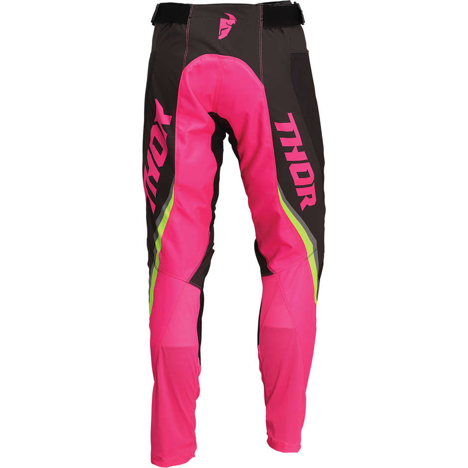 Moto Cross Enduro Pants Thor PULSE REV Carbon Fluo Pink Woman