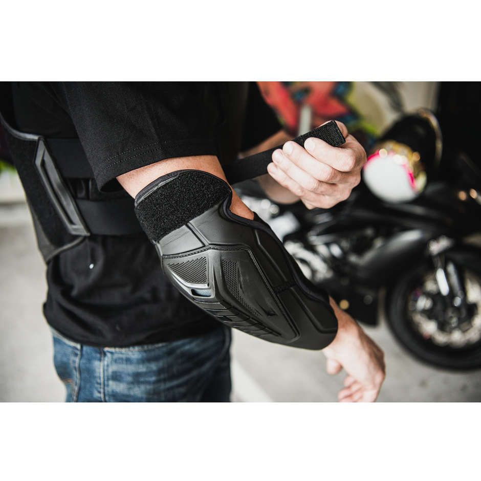 Moto Cross Enduro Protective Elbow Guards Icon FIELD ARMOR 3 Black