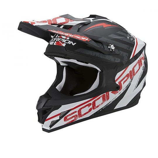 Moto Cross Enduro Scorpion Helmet VX-15 Air Gamma Black white Red