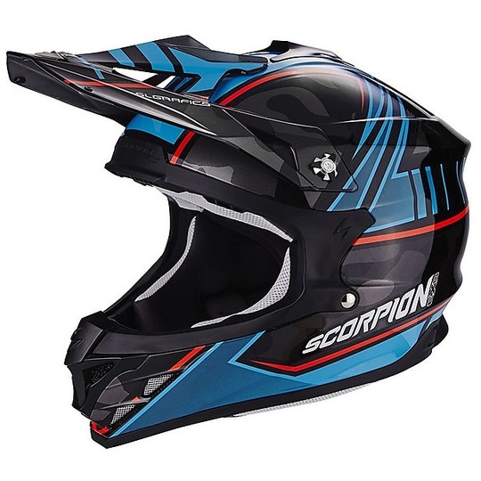 Moto Cross Enduro Scorpion Helmet VX-15 EVO Air Miramar Black Blue