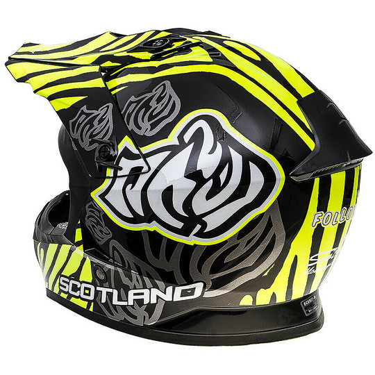 Moto Cross Enduro Scotland Helmet Black Yellow Fluo