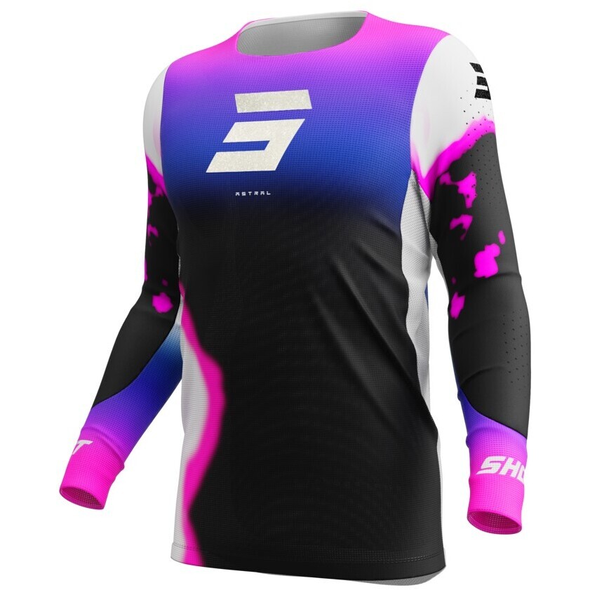 Moto Cross Enduro Shot AEROLITE ASTRAL Blau Rosa Trikot
