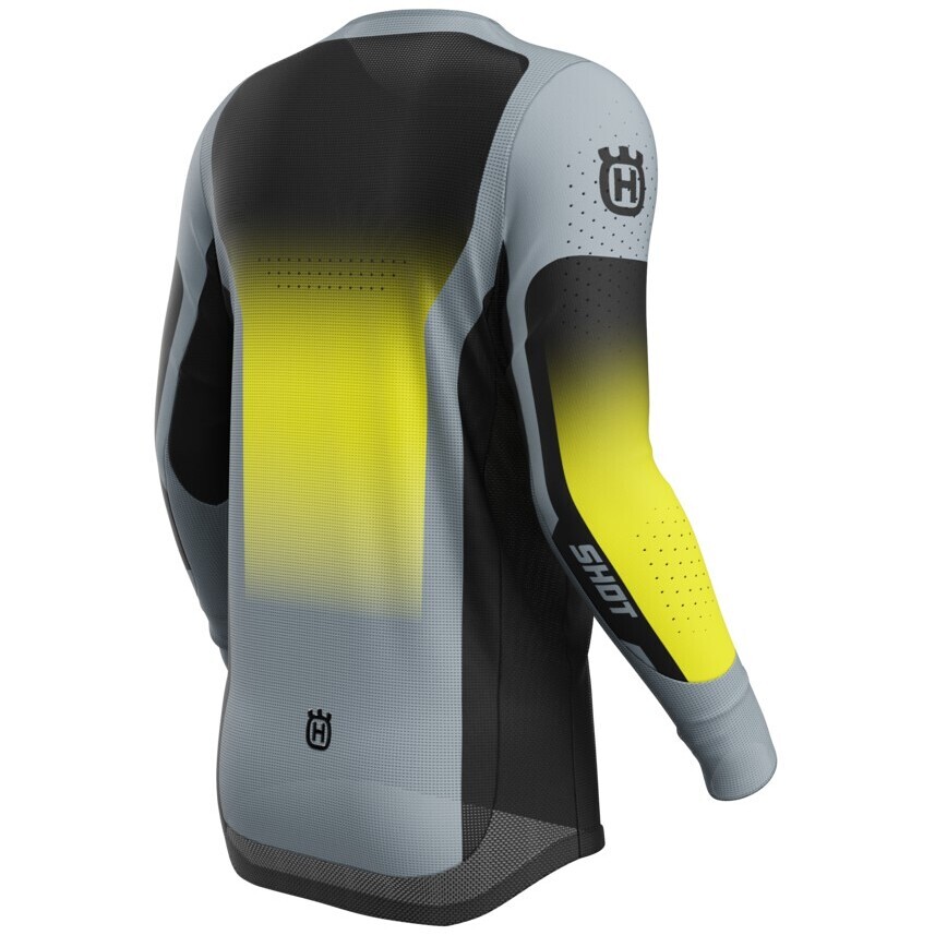 Moto Cross Enduro Shot AEROLITE HVA Schwarz Graues Motorradtrikot