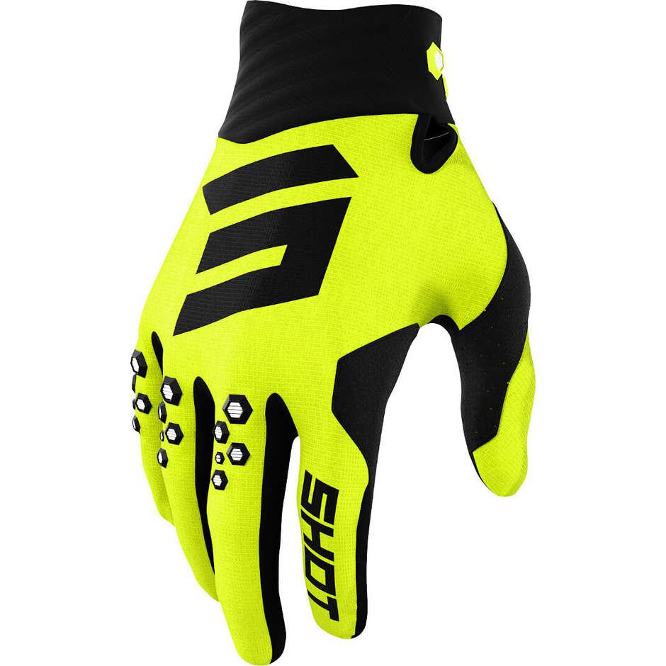 Moto Cross Enduro Shot CONTACT Gloves Neon Yellow