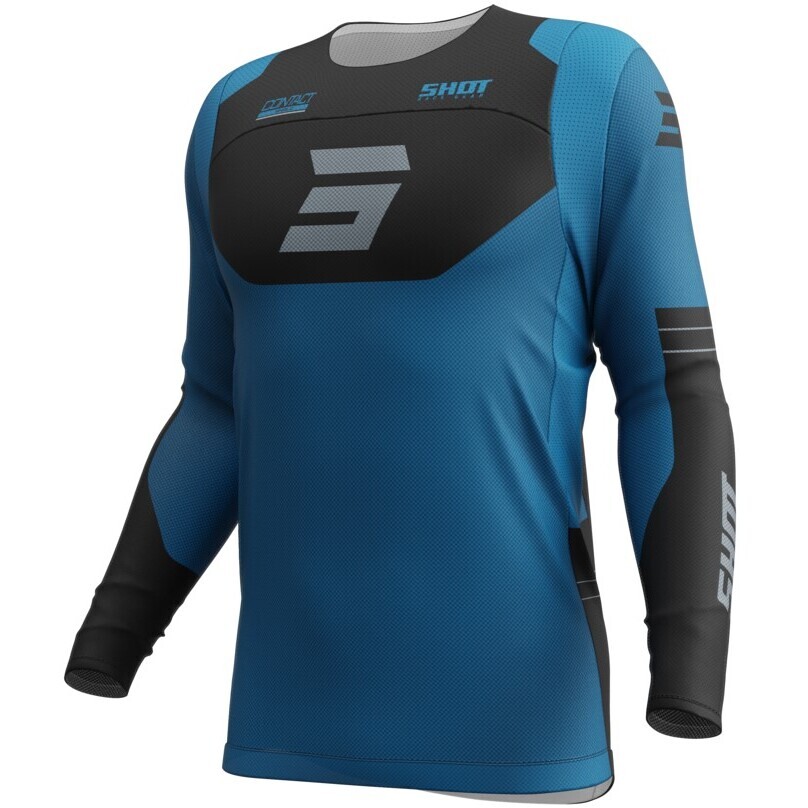 Moto Cross Enduro Shot CONTACT SHIELD Blaues Trikot