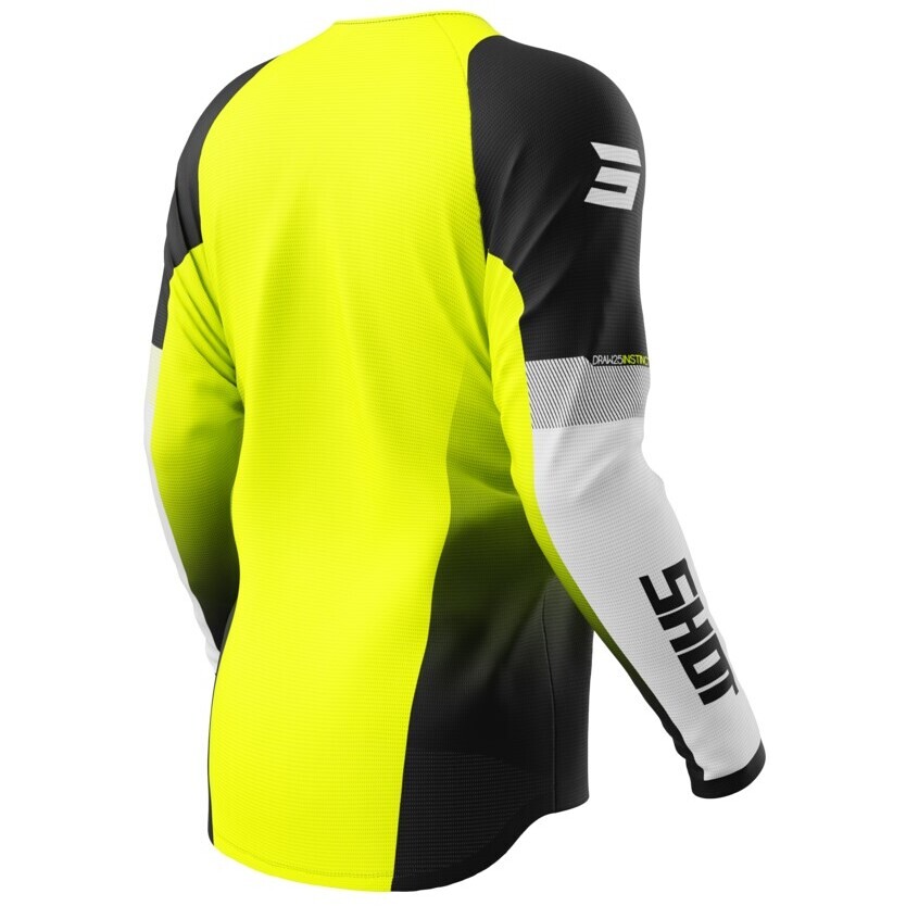 Moto Cross Enduro Shot DRAW INSTINCT Fluo Gelbes Trikot