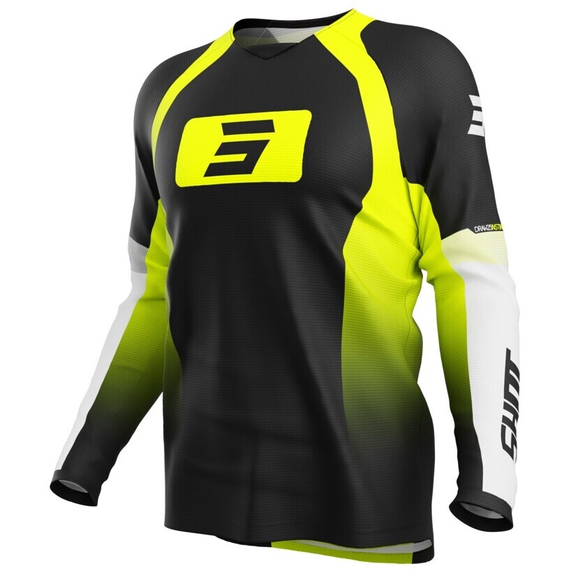 Moto Cross Enduro Shot DRAW INSTINCT Fluo Gelbes Trikot