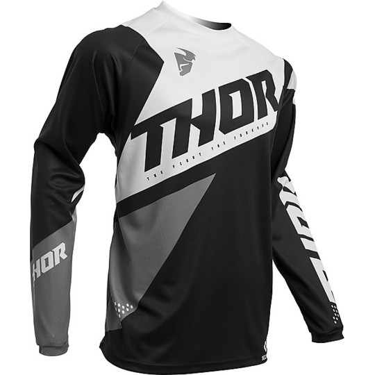 Moto Cross Enduro Thor Jugend Sector S20 S-Shirt Schwarz Weiß